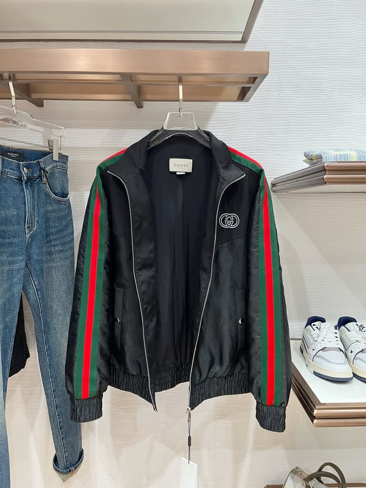 Gucci New Collection Runway Jacket in White And Navy Checkered