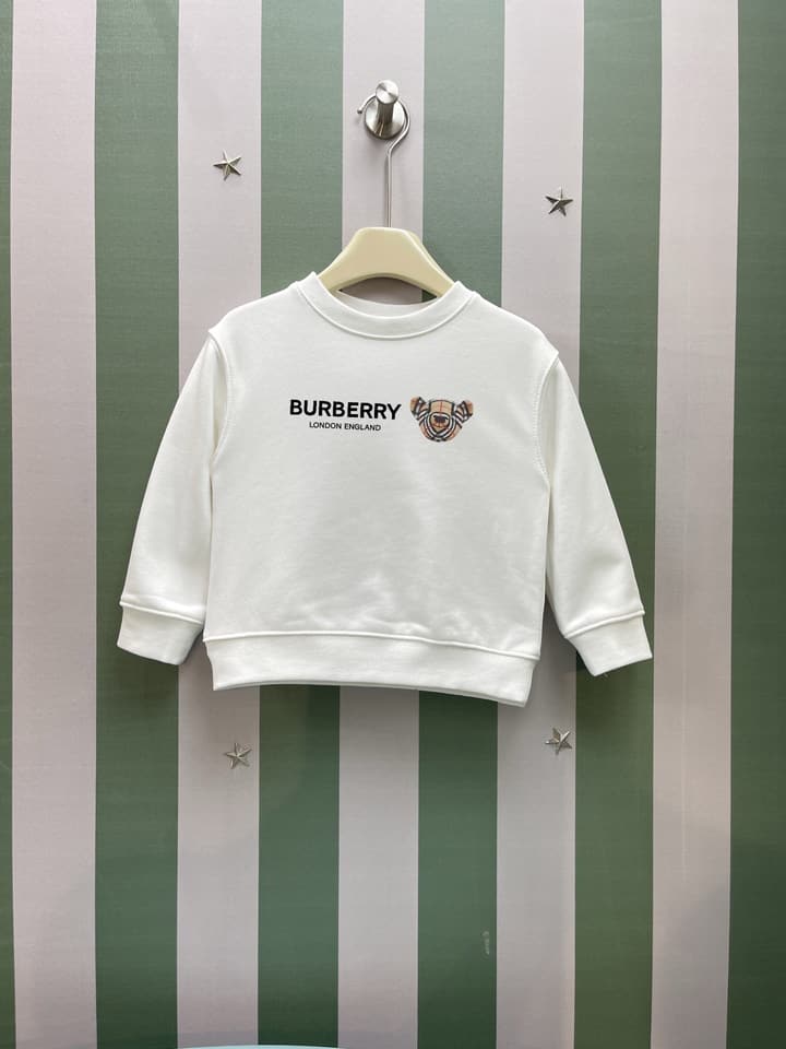 Burberry Kids Round Neck Sweatshirt – 2025AW in White Sweatshirt