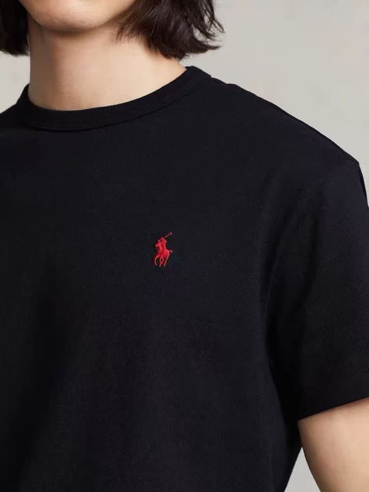 Ralph Lauren Mercerized Cotton Slim-Fit Crewneck T-Shirt in Black