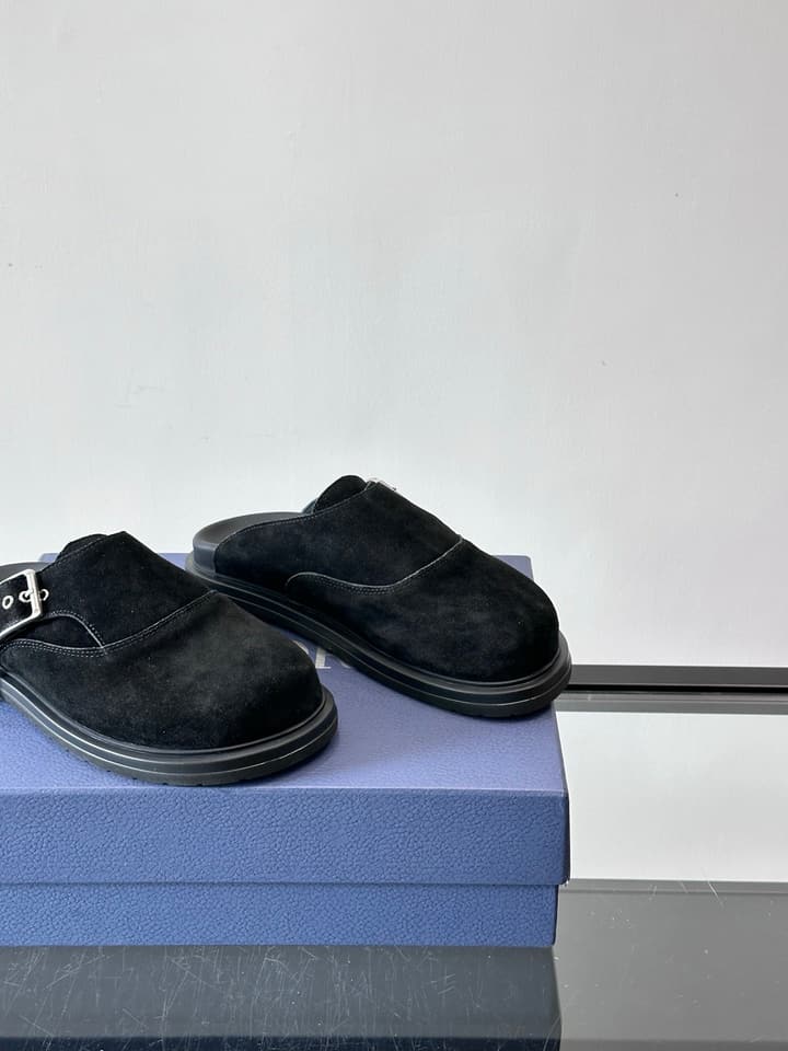 Dior Oblique Closed-Toe Mules in Black