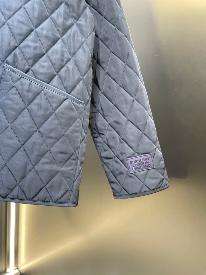 Burberry Quilted Long-Sleeve Jacket – 25FW in Charcoal Grey