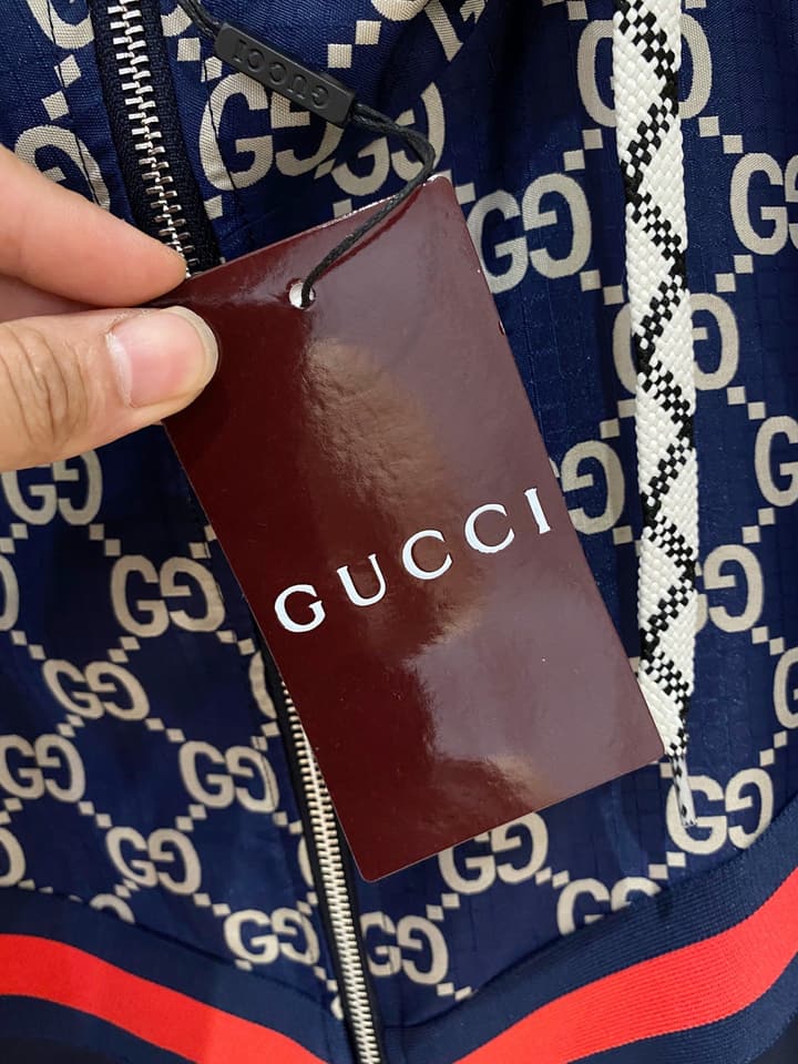 Gucci New Collection Runway Jacket in White And Navy Checkered