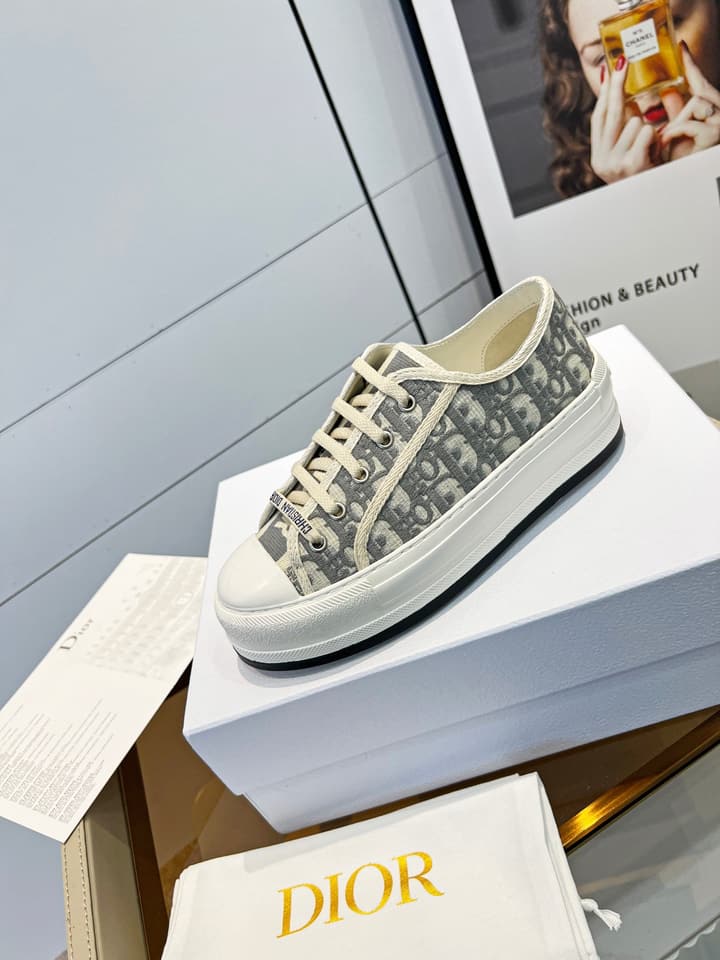 Dior Spring/Summer Runway Platform Sneakers in Black Oblique Pattern
