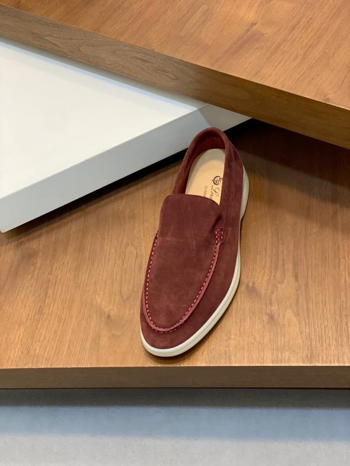 Loro Piana Suede Leather Slip-On Loafers – Unisex in Dark Brown Suede