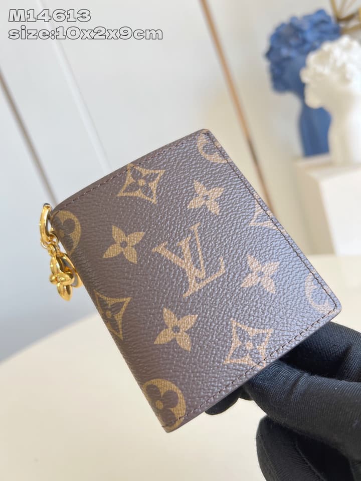 Louis Vuitton Charms Pocket Wallet in Monogram With Gold Disc Charm