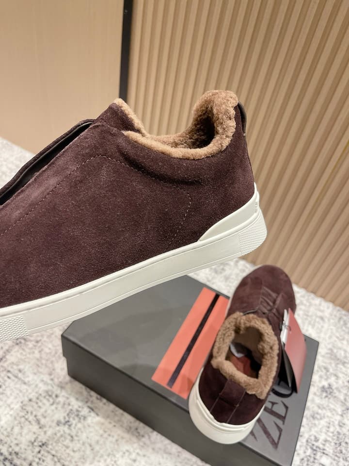 Zegna Triple Stitch Low-Top Casual Shoes – 2025SS in Black Leather