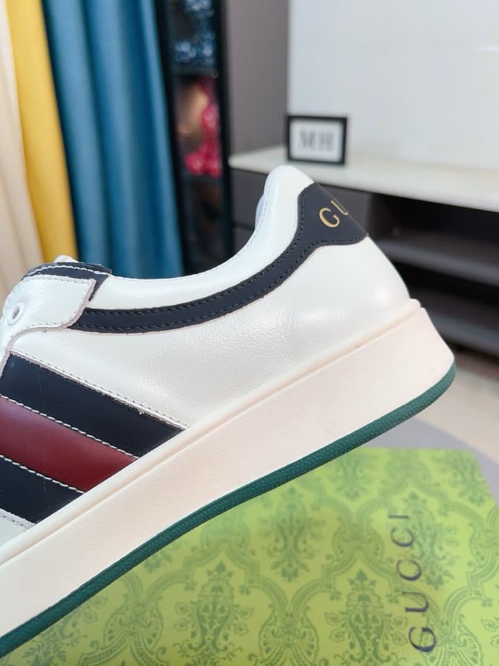 Gucci New Season Casual Fashion Sneakers in Black With Web Stripe