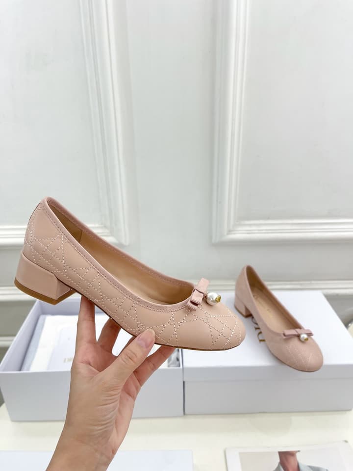 Dior Cannage Pearl Ballet Pumps – 2024 Spring/Summer Collection in Black