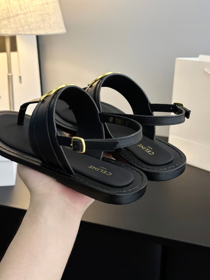 Celine Vintage Roman Sandals – SS Collection in Black