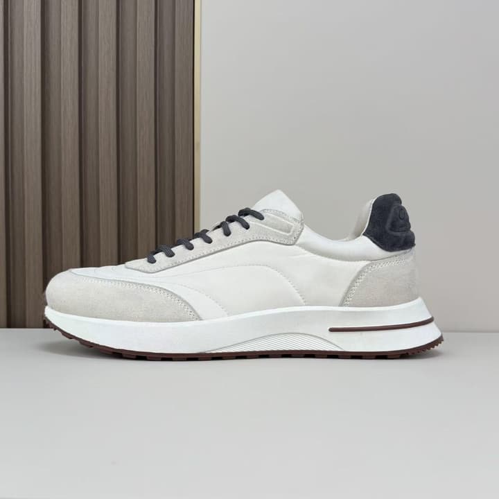 Loro Piana Men's Classic Jogging Sneakers in Black Suede