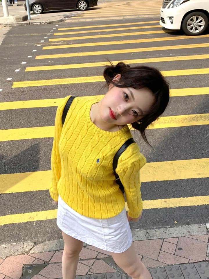Ralph Lauren Polo Cable Knit Sweater in Bright Yellow