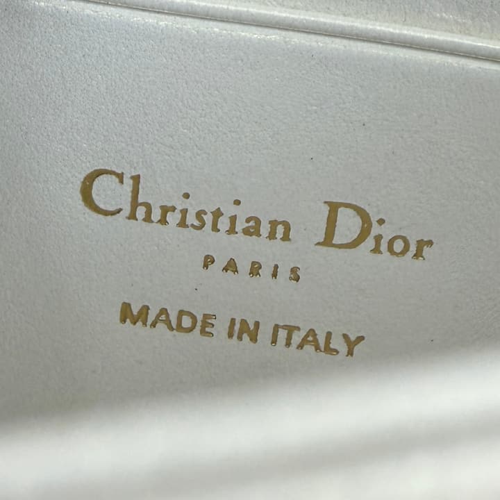 Dior Lady Dior Pearlescent Lambskin Pearl Clutch Bag in Light Nude Beige