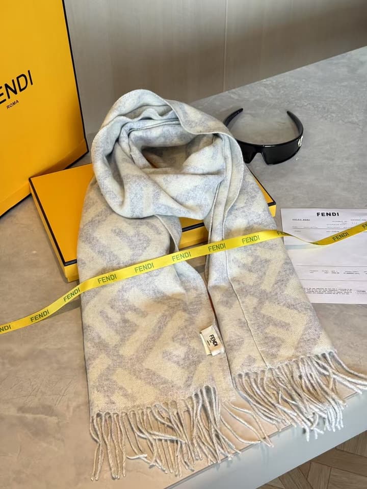 Fendi FF Monogram Cashmere Scarf