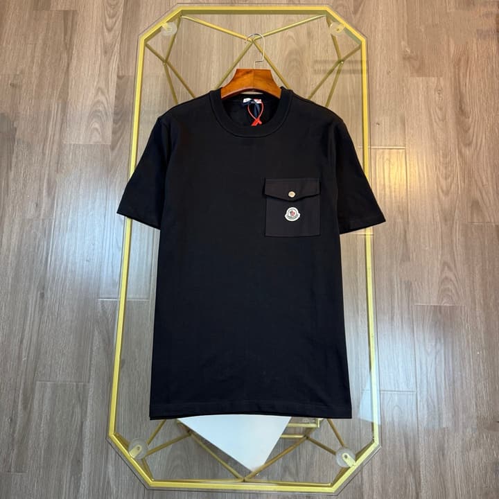 Moncler Logo Pocket Short Sleeve T-Shirt – 25SS in Deep Black