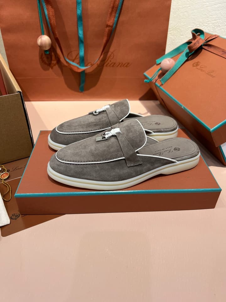 Loro Piana Women's Mules in Aqua Blue Suede