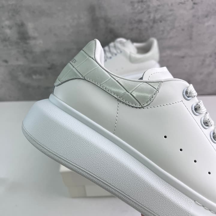 Alexander McQueen Oversized Platform Sneakers in All White Textured