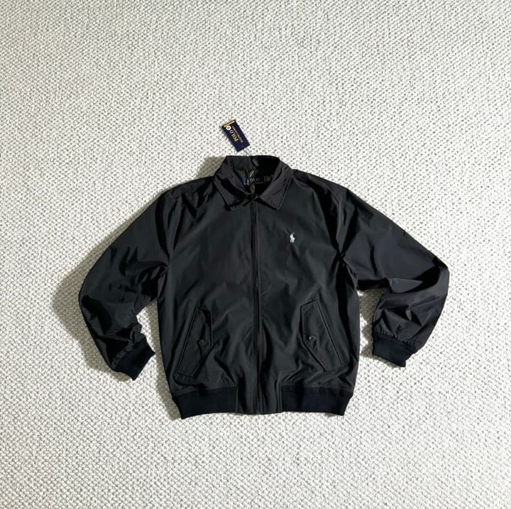 Ralph Lauren Embroidered Pony Harrington Jacket in Apricot White