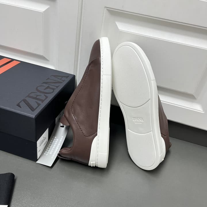 Zegna SECONDSKIN Triple Stitch™ Casual Sneakers in Monochromatic Black