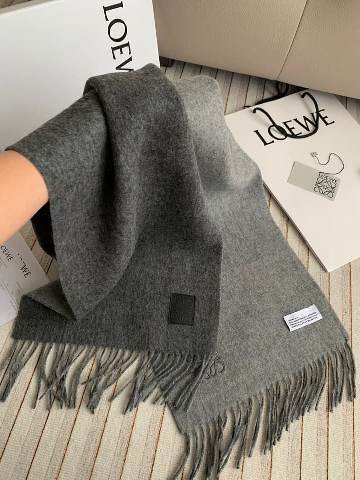 Loewe Classic Cashmere Scarf in Navy & Slate Blue