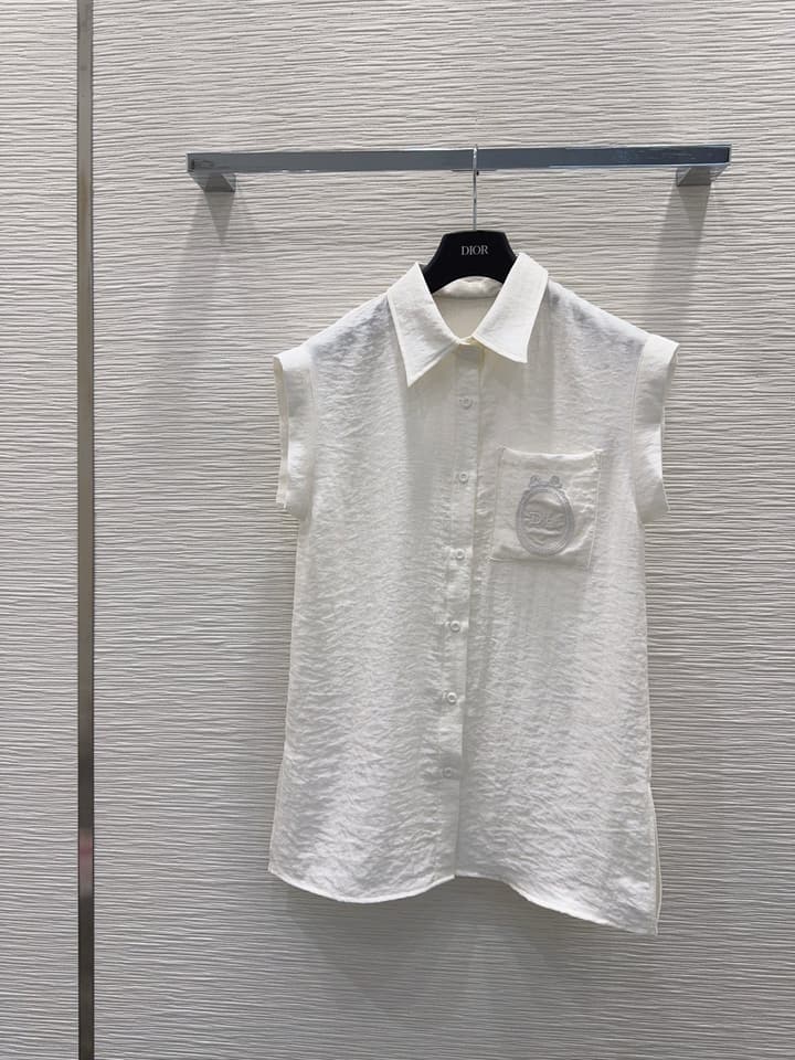 Dior Embroidered Logo Pocket Shirt Set in Pink