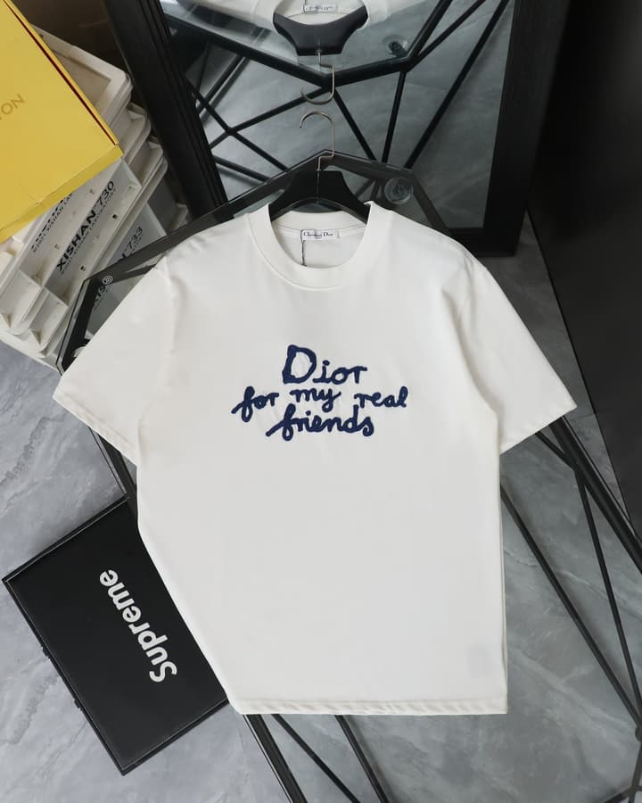 Dior Towel Embroidery T-Shirt – 2025SS Collection in Black