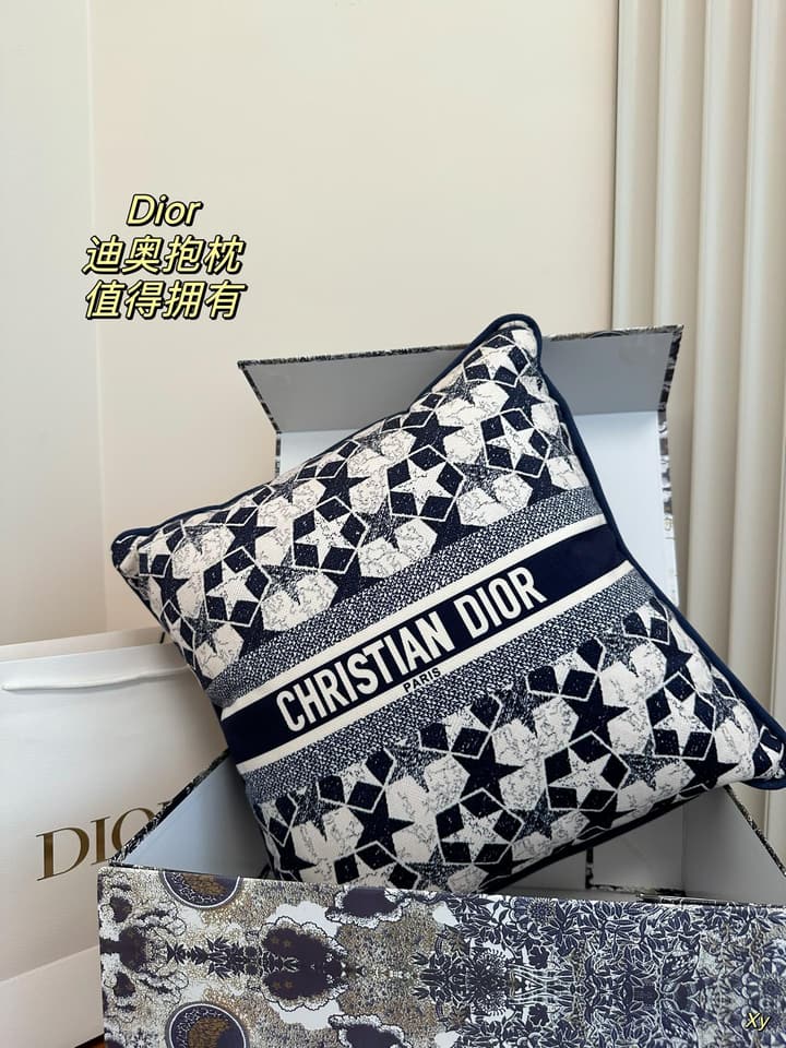 Dior Limited Edition Home Pillow in Black And White Toile Pattern