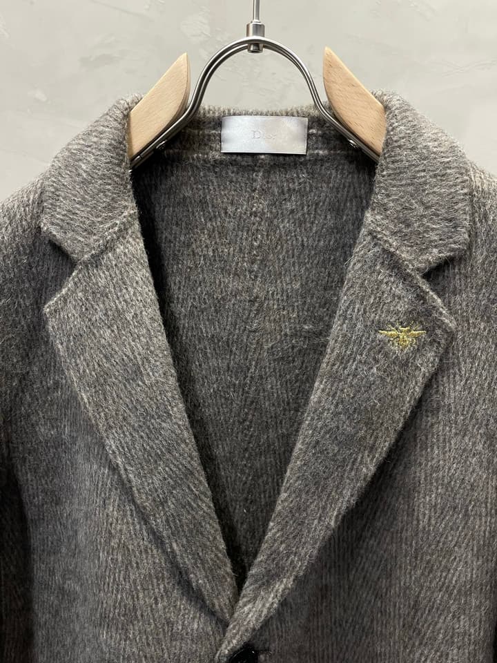 Dior Men's Wool Double-Sided Short Coat in Dark Brown Wool Coat