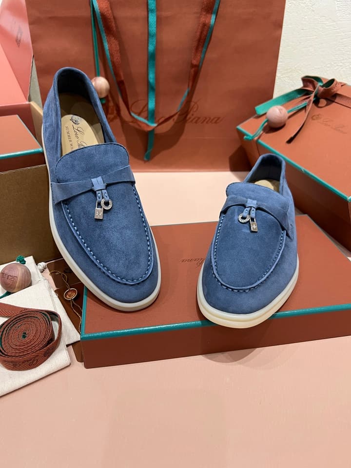 Loro Piana My Charms Classic Loafers in Nude