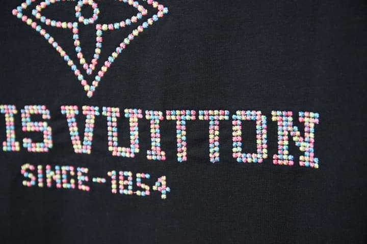 Louis Vuitton Embroidered Hollow LV Letter T-Shirt – 2026SS in Black
