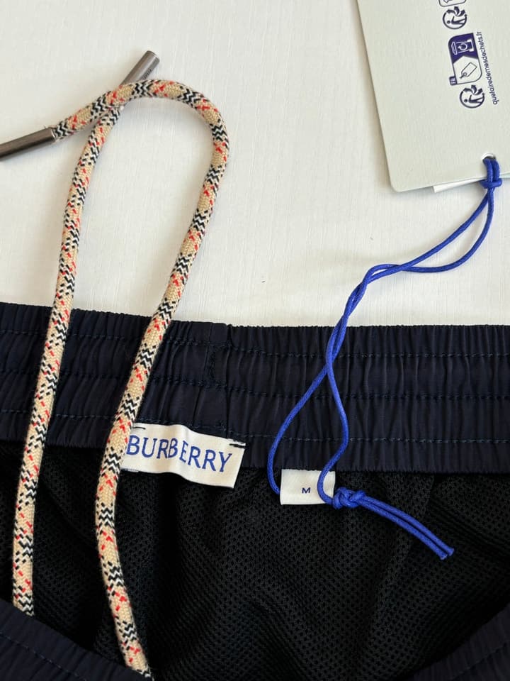 Burberry Nylon Side Check Drawstring Shorts in Black