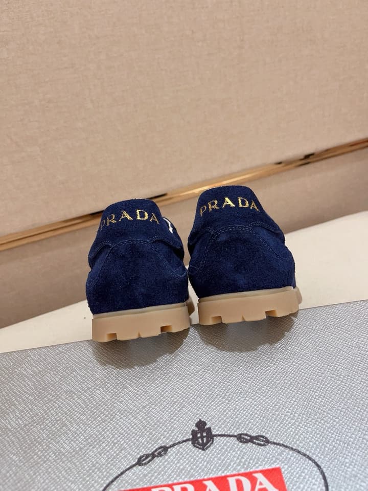 Prada Men's Air Cushion Sneakers in Beige Suede