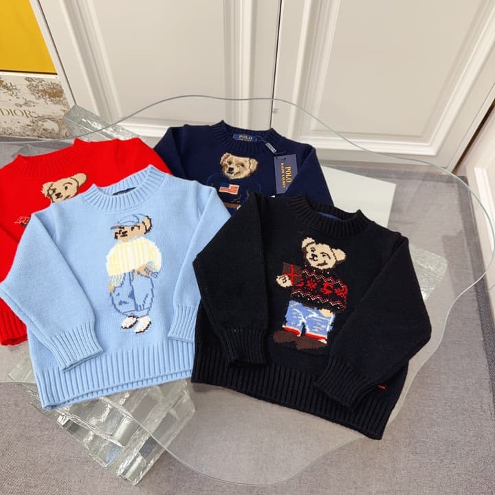 Ralph Lauren Kids Knitted Sweater – Kids Collection in Dark Navy Bear Sweater