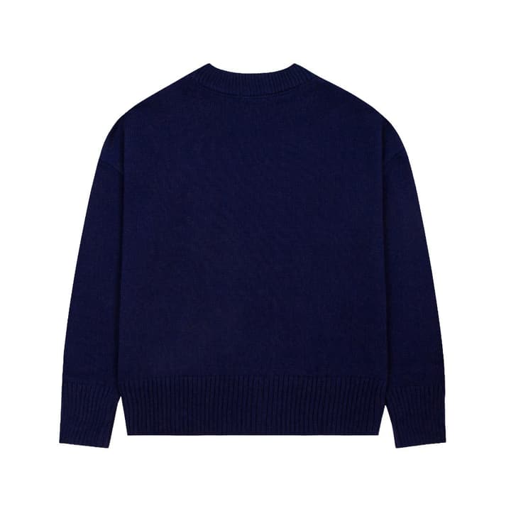 Ami Paris Classic Heart Embroidered Crewneck Sweater in Black