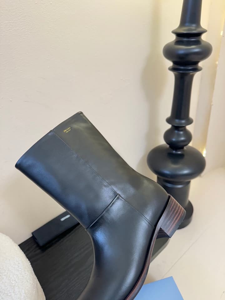 Prada Thick-Sole Knight Boots – 25SS in Dark Brown Suede