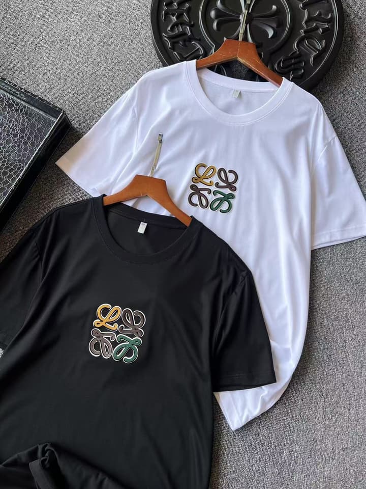 Loewe Silk Round Neck Short Sleeve T-Shirt