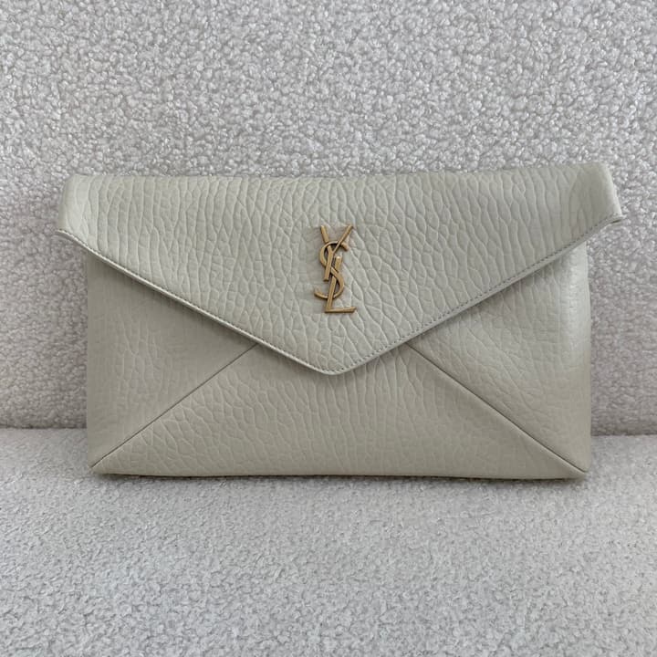 Saint Laurent Envelope Clutch Bag in Camel Brown