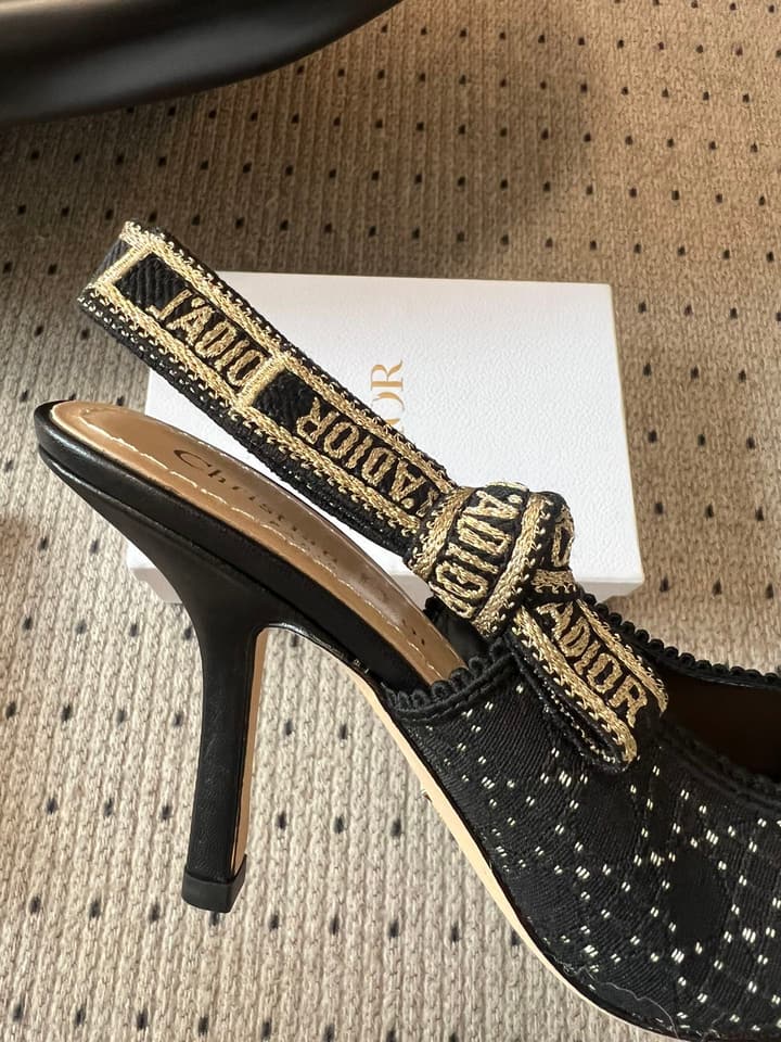 Dior Classic Polka Dot Bow Pumps in Deep Quilted Black