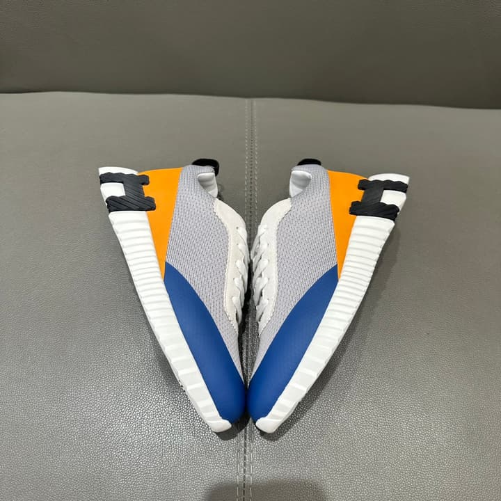 Hermès Bouncing Tech Mesh Sneakers in Black And White