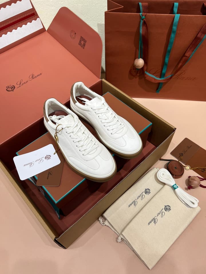 Loro Piana LP Tennis Walk Unisex Sneakers in Black Leather