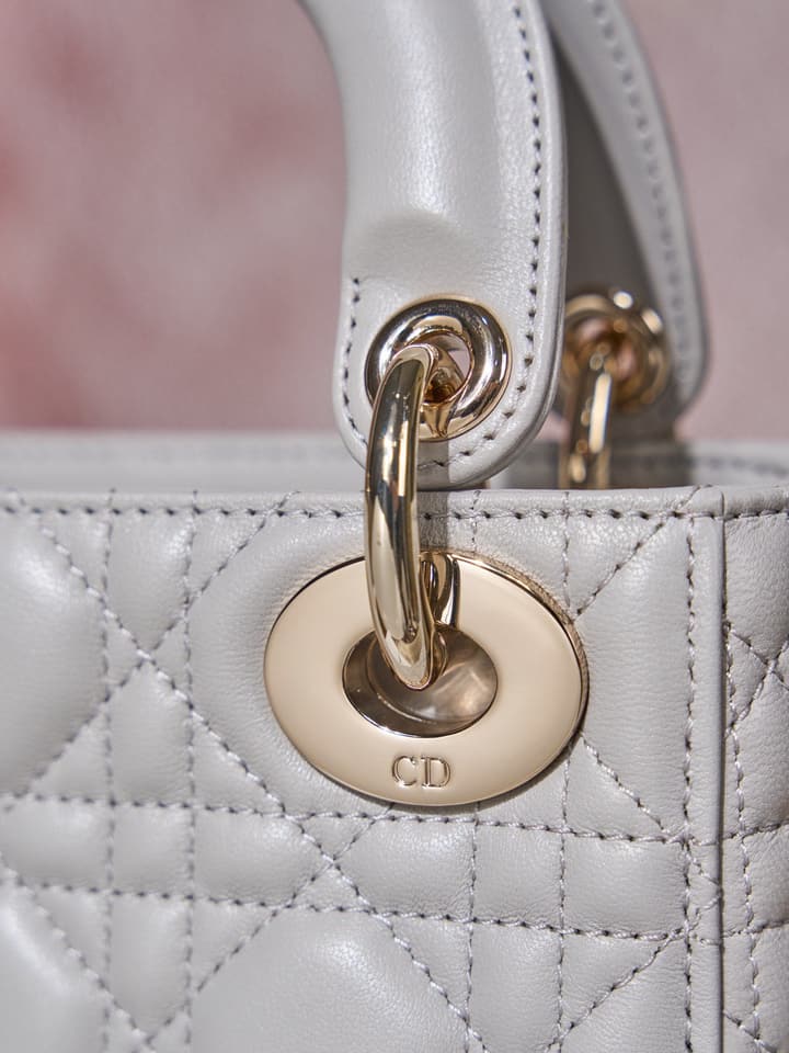 Dior Classic Lady Lambskin Handbag in Blush Pink