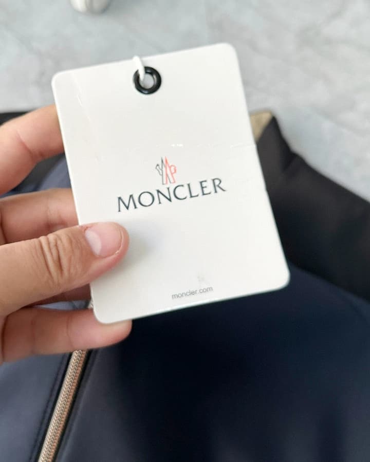 Moncler Stand Collar Logo Jacket – 2025 Fall Collection in Black