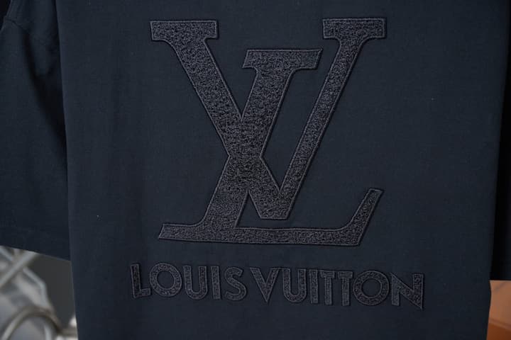 Louis Vuitton Embroidered Logo T-Shirt – 26SS Early Spring Collection in Black