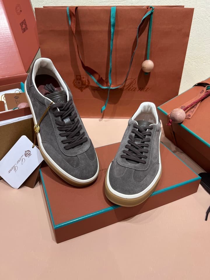 Loro Piana LP Tennis Walk Unisex Sneakers in Black Leather