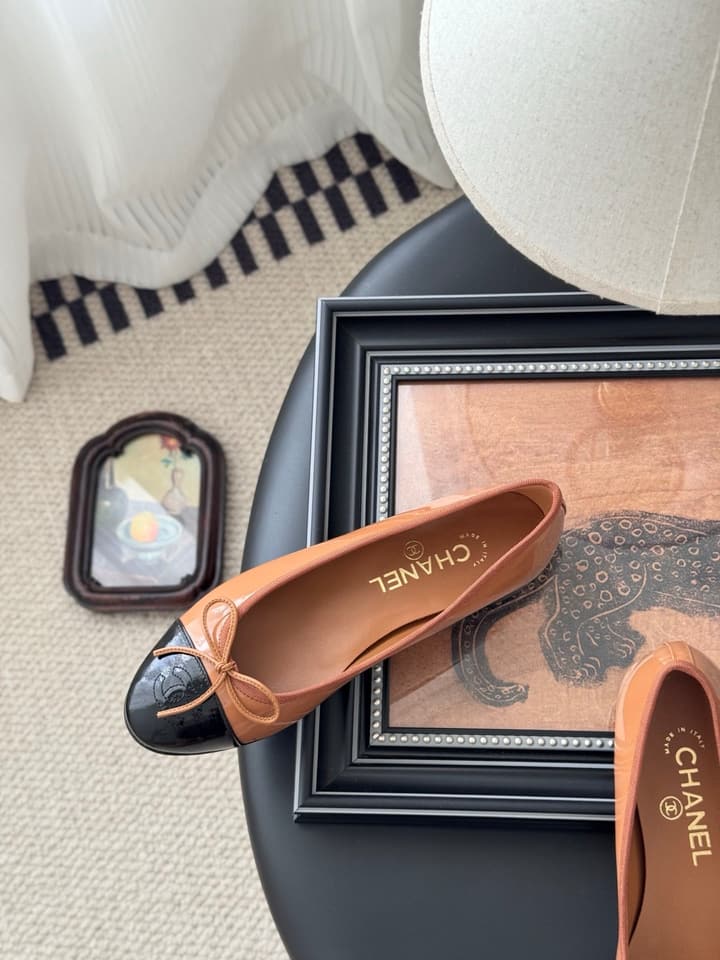 Chanel Classic Round Toe Ballet Flats in Dusty Rose With Bow