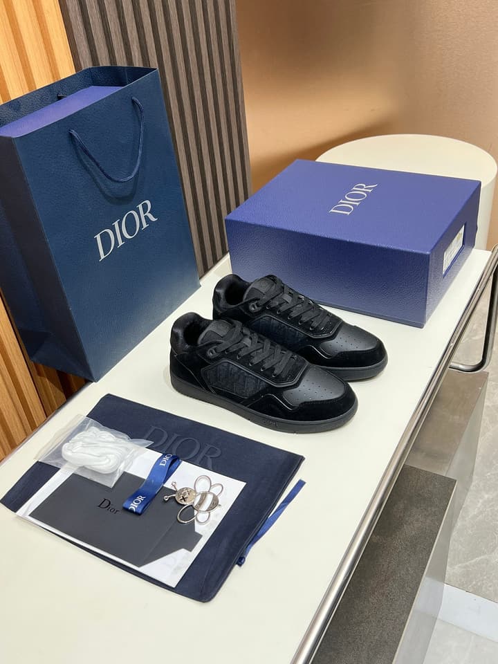Dior B27 Unisex Sneakers – 2025 Collection in Black And Khaki Oblique
