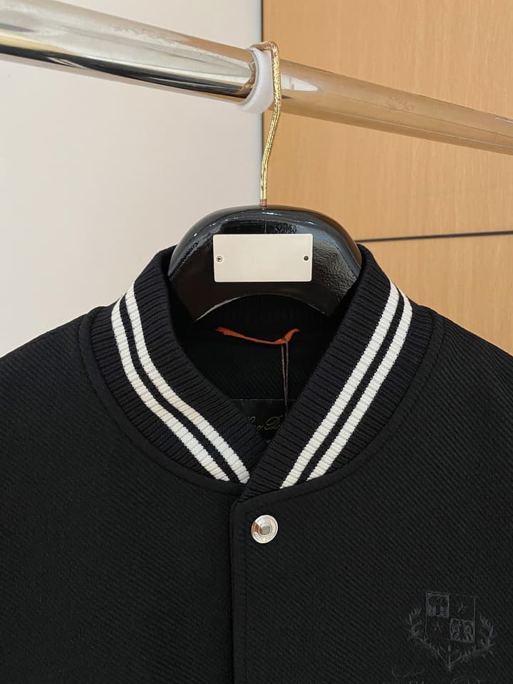 Loro Piana Men's Casual Jacket – Spring/Summer Collection – 2025SS in Black Varsity Jacket