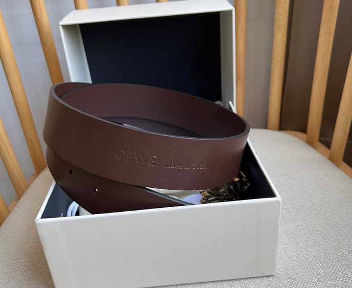 Loewe Narrow Leather Belt with Anagram Padlock Buckle in Black Leather With Silver Buckle