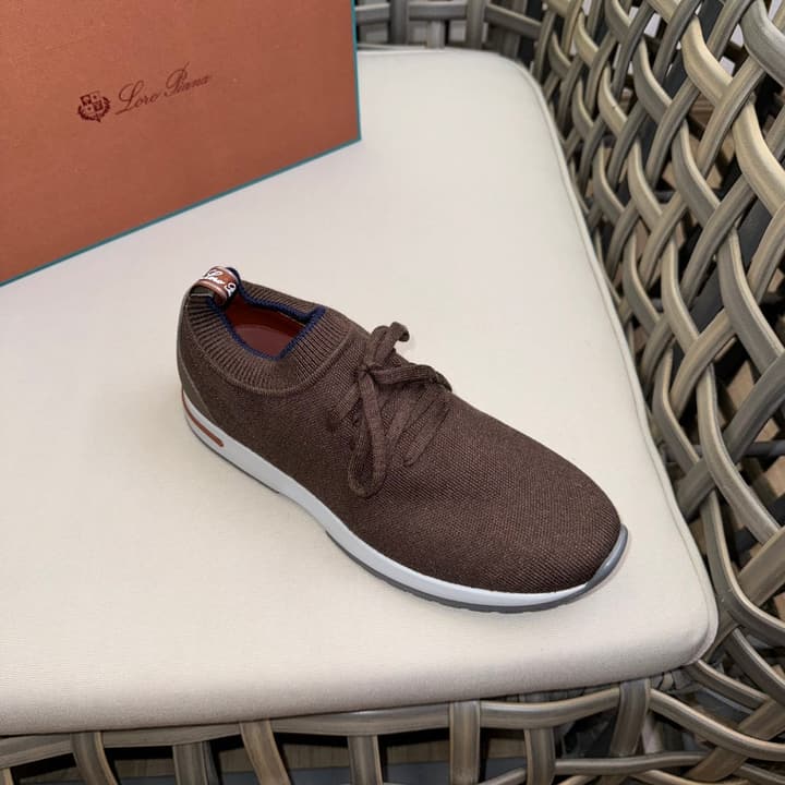 Loro Piana Flexy Walk Wool Knit Sneakers in Midnight Blue
