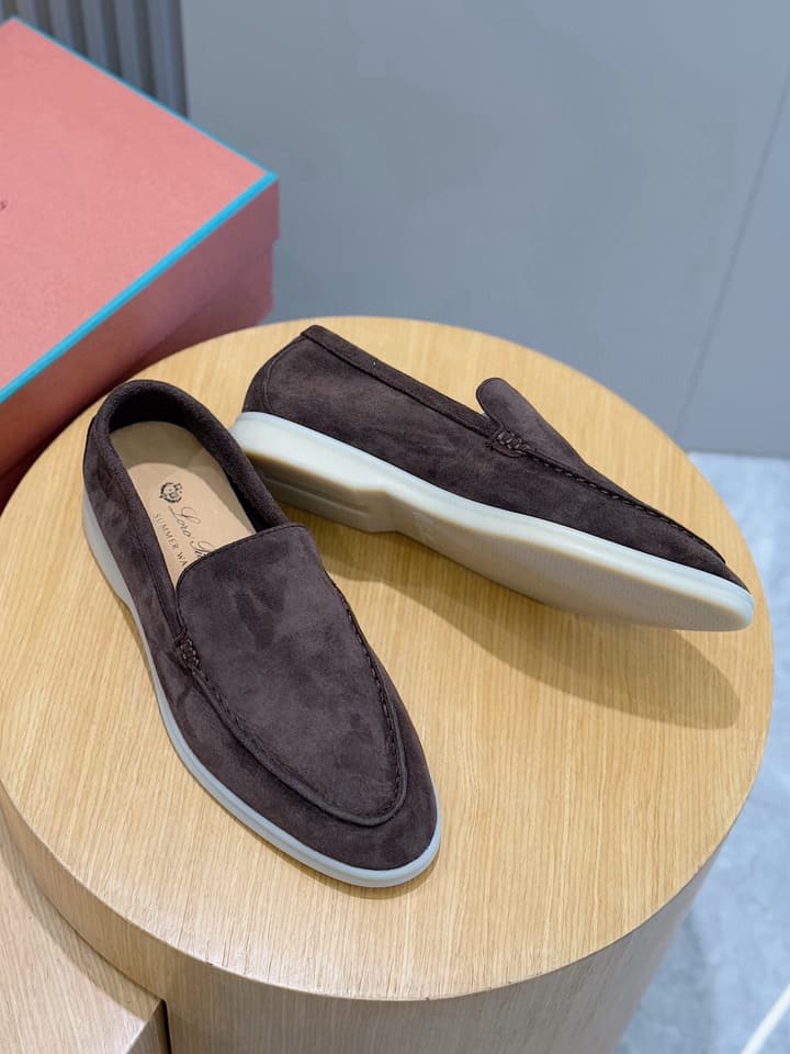 Loro Piana Italian Handmade Suede Driving Shoes in Black Suede
