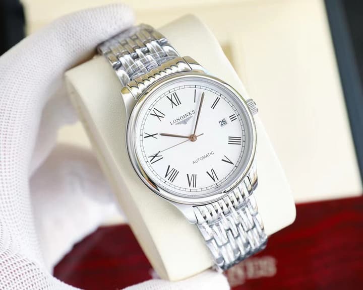 Longines Lyre Series 39mm Automatic Watch in Stainless Steel White Roman Dial